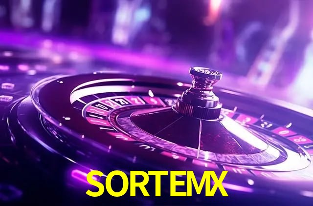 Escena dinámica inspirada en casino con iluminación SORTEMX, cartas, fichas e íconos de juegos digitales en un espacio moderno de juegos.